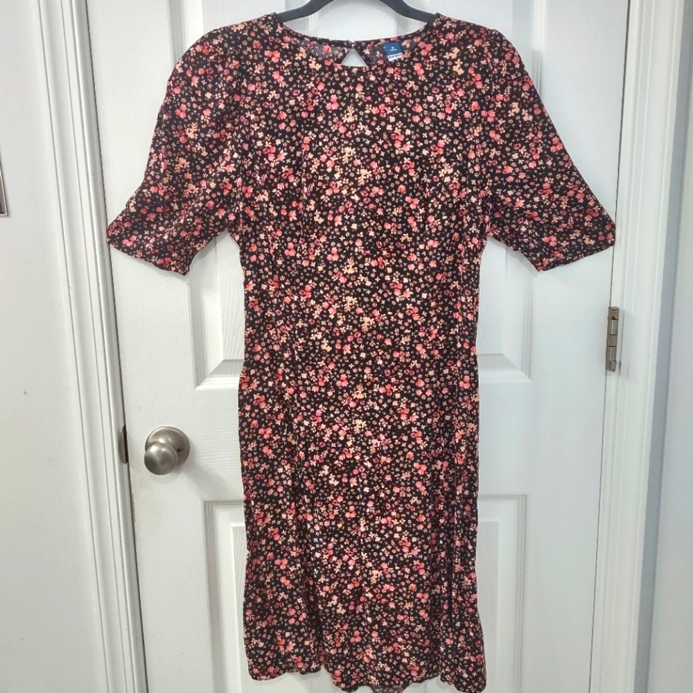 NWOT Old Navy Fit & Flare Puff-Sleeve Smocked Dress Ditsy Floral Size M TALL - Picture 10 of 11